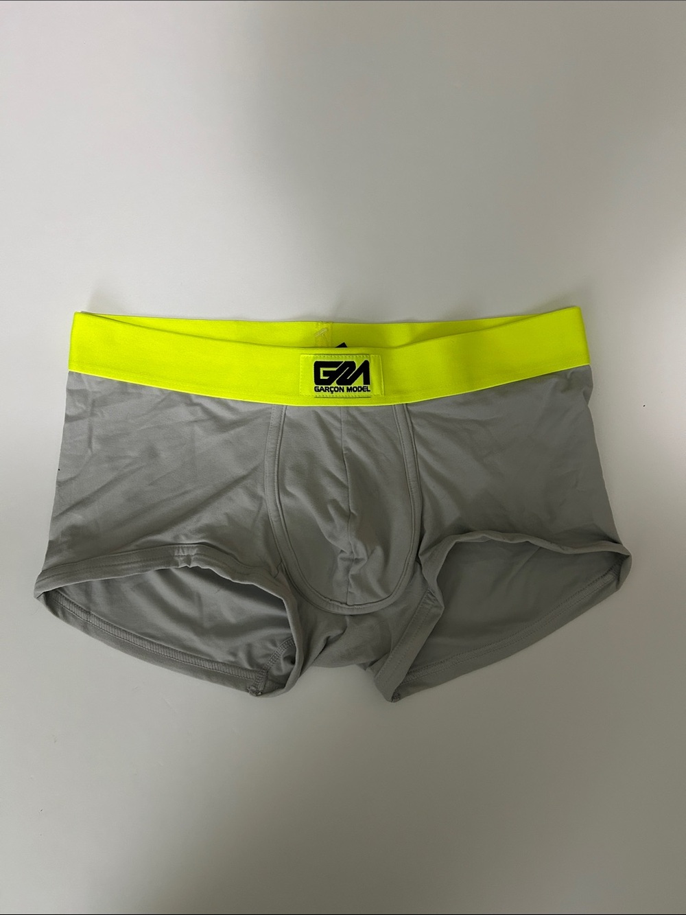 Comme des Garcons Gray Boxer Briefs with Neon Yellow Waistband